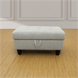 Pemberly Row Contemporary Right-Facing Sectional & Ottoman in Gray/White