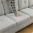 Pemberly Row Contemporary Right-Facing Sectional & Ottoman in Gray/White