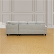 Pemberly Row Contemporary Right-Facing Sectional & Ottoman in Gray/White