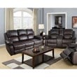 Pemberly Row Contemporary 2-Pieces Faux Leather Recliner Sofa Set in Espresso