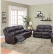 Pemberly Row Contemporary 2-Pieces Faux Leather Recliner Sofa Set in Espresso