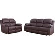 Pemberly Row Contemporary 2-Pieces Faux Leather Recliner Sofa Set in Espresso