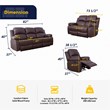 Pemberly Row Contemporary 3-Pieces Faux Leather Recliner Sofa Set in Espresso