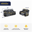 Pemberly Row Contemporary 2-Pieces Faux Leather Recliner Sofa Set in Black