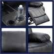 Pemberly Row Contemporary 3-Pieces Faux Leather Recliner Sofa Set in Black