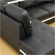 Pemberly Row Contemporary Left-Facing Sectional & Ottoman in Black/White