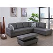 Pemberly Row Contemporary Right-Facing Sectional & Ottoman in Raining Gray