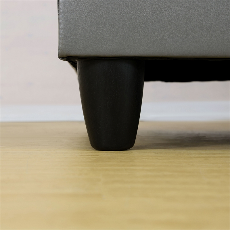 Pemberly Row Contemporary Right-Facing Sectional & Ottoman in Raining Gray