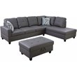Pemberly Row Contemporary Right-Facing Sectional & Ottoman in Raining Gray