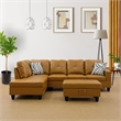Pemberly Row Contemporary Left-Facing Sectional & Ottoman in Ginger