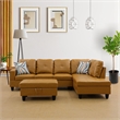 Pemberly Row Contemporary Right-Facing Sectional & Ottoman in Ginger