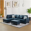 Pemberly Row Contemporary Left-Facing Sectional & Ottoman in Forest Green