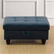 Pemberly Row Contemporary Left-Facing Sectional & Ottoman in Forest Green