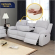 Pemberly Row Contemporary 3-Piece Modern Microfiber Recliner Sofa Set in White