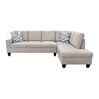 Pemberly Row Contemporary Linen Fabric Sectional Sofa Set in Gray