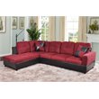 Pemberly Row Contemporary Microfiber Fabric Left Facing Sectional in Red