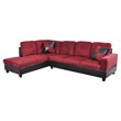 Pemberly Row Contemporary Microfiber Fabric Left Facing Sectional in Red