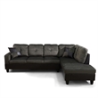 Pemberly Row Contemporary Fabric Right Facing Sectional in Taupe Gray