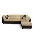 Pemberly Row Contemporary Microfiber Fabric Right Facing Sectional in Beige