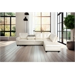 Pemberly Row Contemporary Faux Leather Sectional Sofa in Shiny White