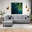 Pemberly Row Contemporary Flannelette Fabric Left Facing Sectional in Gray