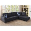 Pemberly Row Contemporary Linen Fabric Right Facing Sectional in Black/Gray