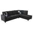 Pemberly Row Contemporary Linen Fabric Right Facing Sectional in Black/Gray