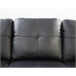 Pemberly Row Contemporary Faux Leather Sectional Sofa in Black