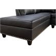 Pemberly Row Contemporary Faux Leather Sectional Sofa in Black