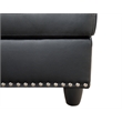 Pemberly Row Contemporary Faux Leather Sectional Sofa in Black