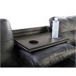 Pemberly Row Contemporary Faux Leather Sectional Sofa in Black