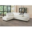 Pemberly Row Contemporary Faux Leather Sectional Sofa in Shiny White