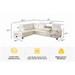 Pemberly Row Contemporary Faux Leather Sectional Sofa in Shiny White