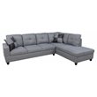 Pemberly Row Contemporary Linen Fabric Right Facing Sectional in Gray