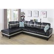 Pemberly Row Contemporary Faux Leather Left Sectional Sofa in Black/White