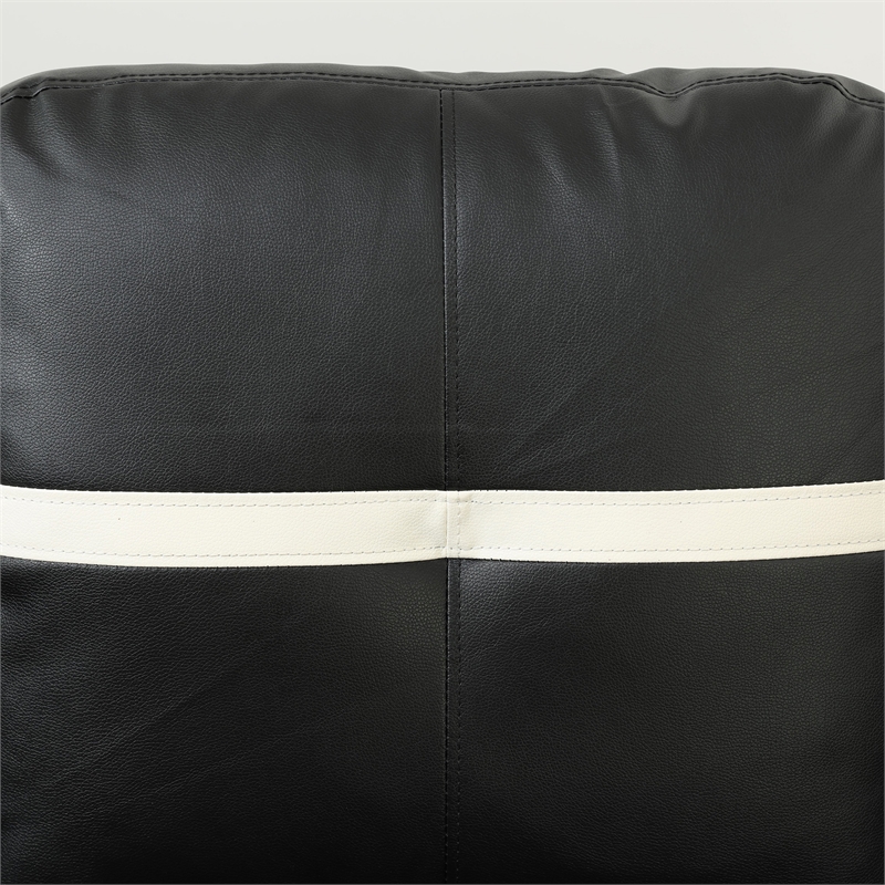 Pemberly Row Contemporary Faux Leather Left Sectional Sofa in Black/White
