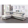 Pemberly Row Contemporary Faux Leather Left Sectional Sofa in White and Black