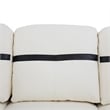 Pemberly Row Contemporary Faux Leather Left Sectional Sofa in White and Black