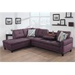 Pemberly Row Contemporary Linen Fabric Sectional Sofa in Amaranth Purple