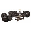 Pemberly Row Contemporary 3-piece Faux Leather Living Room Set in Espresso