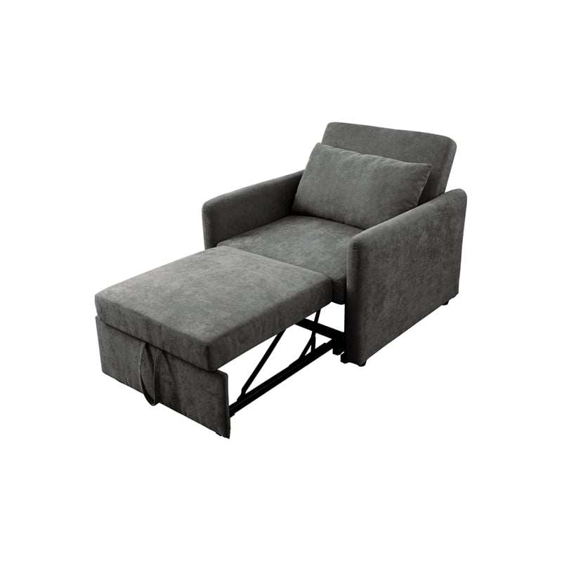 Pemberly Row Contemporary Gray Flannelette Standard Recliner