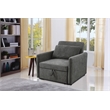 Pemberly Row Contemporary Gray Flannelette Standard Recliner