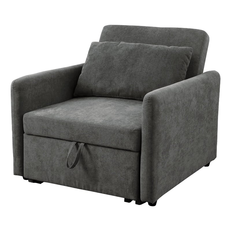 Pemberly Row Contemporary Gray Flannelette Standard Recliner