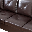 Pemberly Row Contemporary Faux Leather Left Facing Sectional in Brown