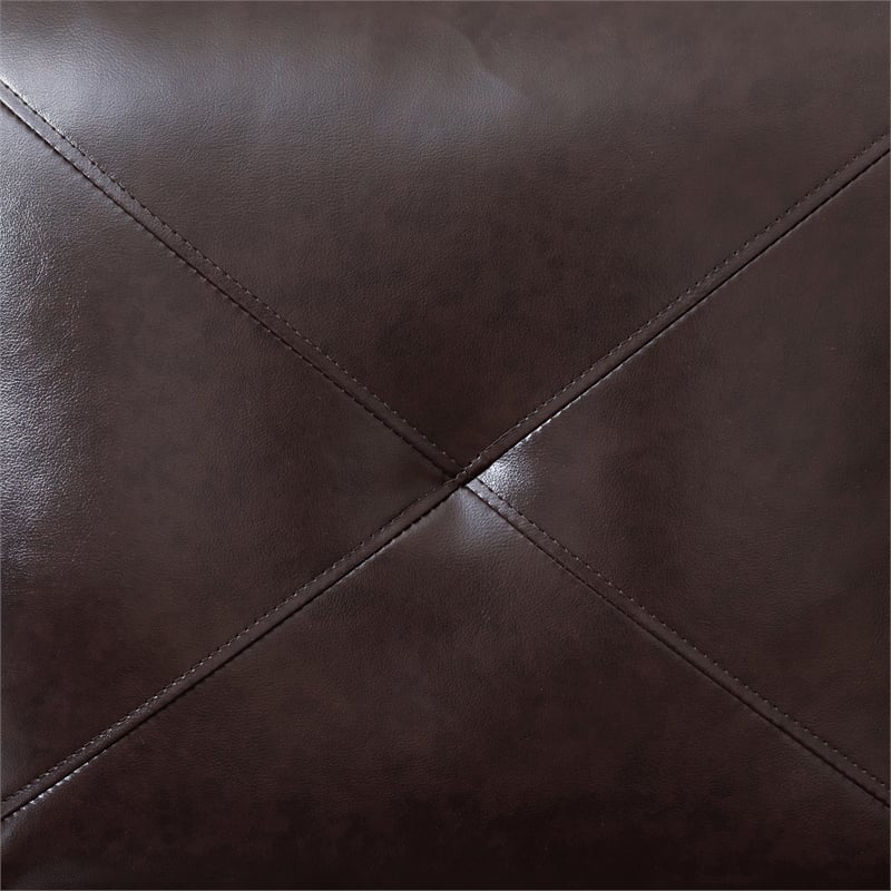 Pemberly Row Contemporary Faux Leather Left Facing Sectional in Brown
