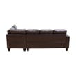 Pemberly Row Contemporary Faux Leather Right Facing Sectional in Brown
