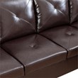 Pemberly Row Contemporary Faux Leather Right Facing Sectional in Brown