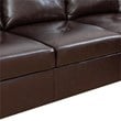 Pemberly Row Contemporary Faux Leather Right Facing Sectional in Brown