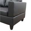 Pemberly Row Contemporary Faux Leather Left Facing Sectional in Black