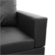 Pemberly Row Contemporary Faux Leather Left Facing Sectional in Black